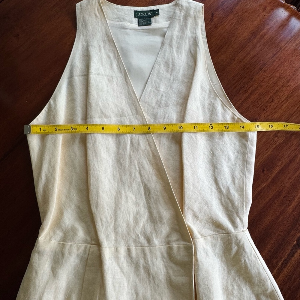 J. Crew Pale Yellow Sleeveless Linen Sheath Dress - Picture 6 of 7